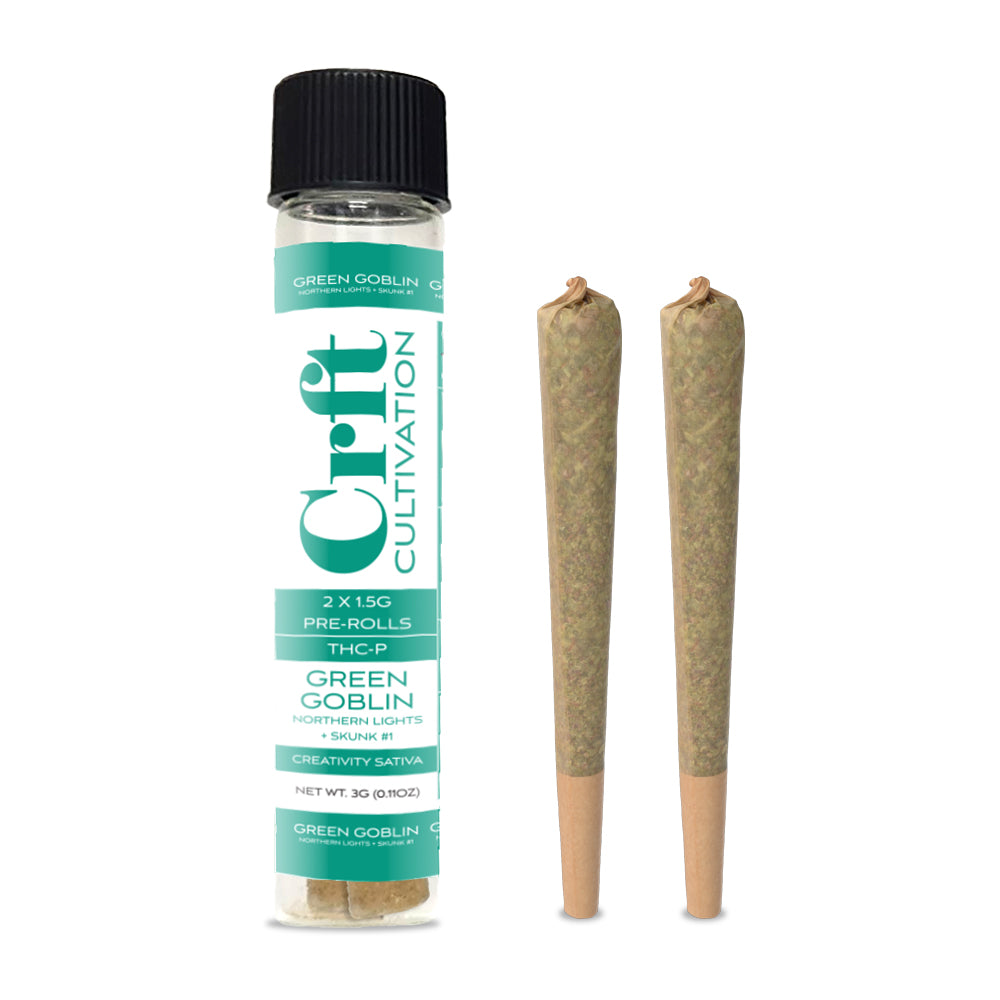 2 PACK - 1.5G PRE-ROLL 80MG THC-P - 10 COUNT - GREEN GOBLIN