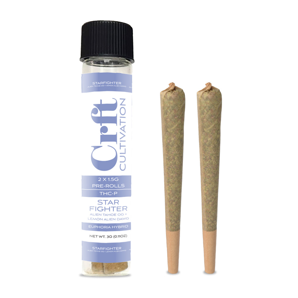 2 PACK - 1.5G PRE-ROLL 80MG THC-P - 10 COUNT - STAR FIGHTER