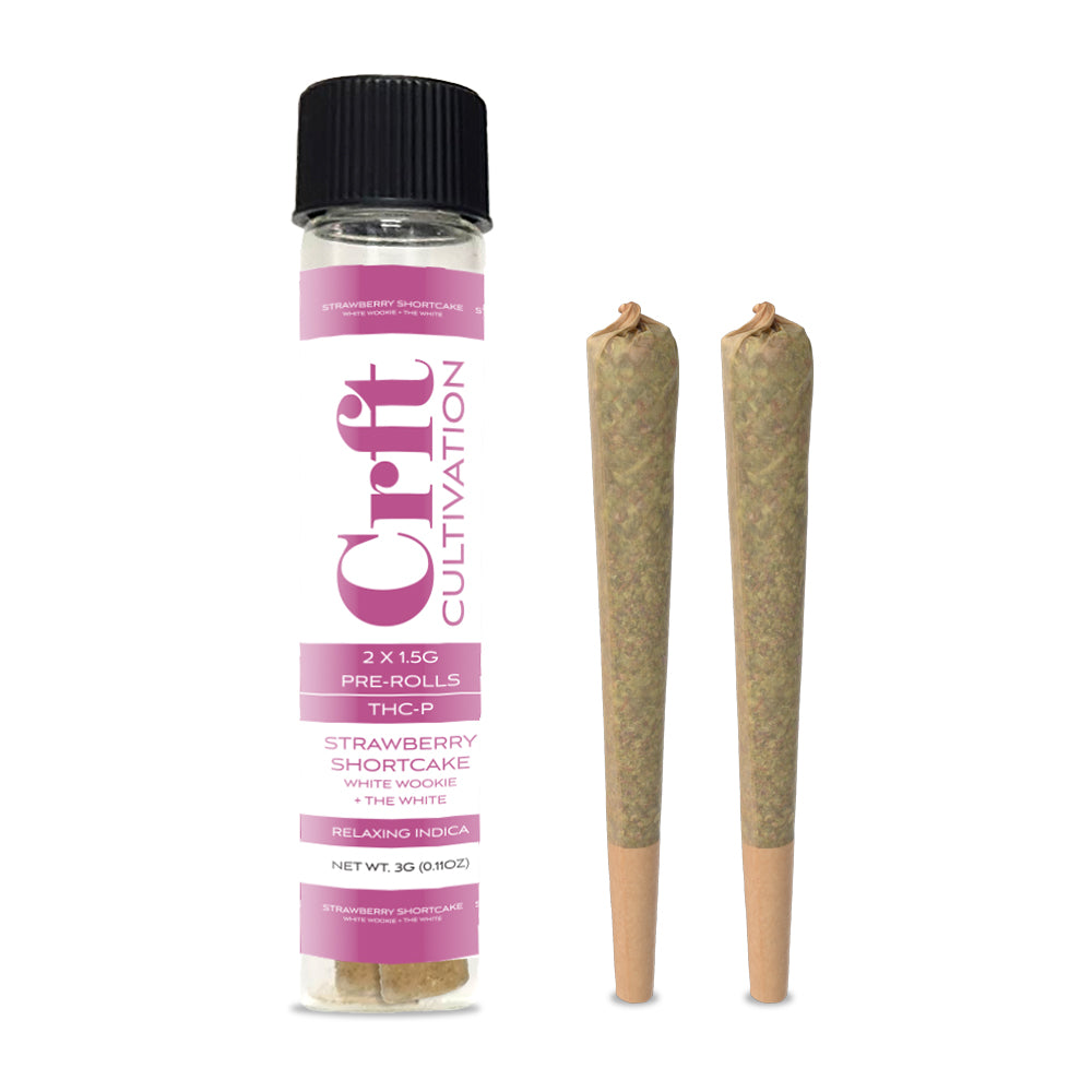 2 PACK - 1.5G PRE-ROLL 80MG THC-P - 10 COUNT - STRAWBERRY SHORTCAKE