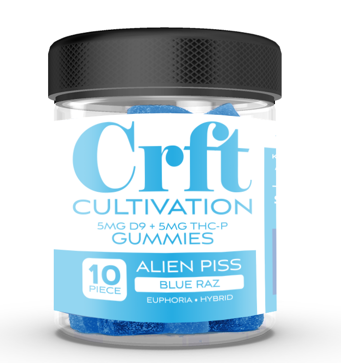 10 X 10MG D9 + THC-P GUMMIES - 6 COUNT - ALIEN PISS